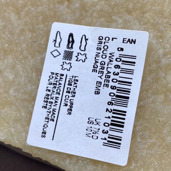 Clarks Wallabee Embroidered Slip-On Shoes Size 10 Cloud Grey Embroidery Suede - Picture 10 of 12